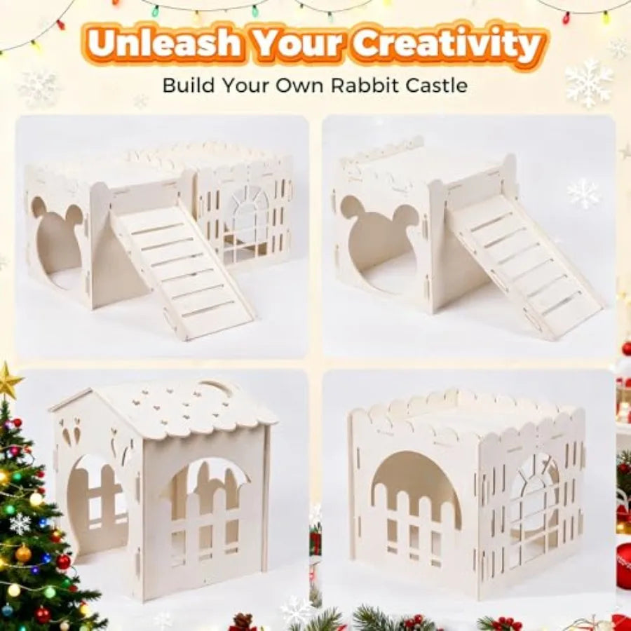 Small Animal Wooden Castle with Climbing
