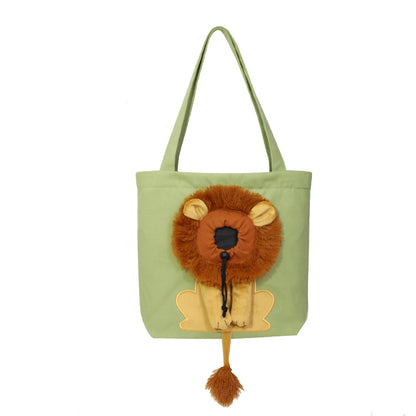 Lion Design Portable Breathable Lion Cat Dog Carrier Bags Outgoing Travel Pets Handbag With Safety Zippers
