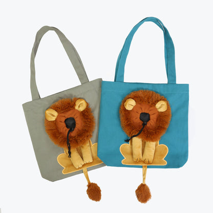 Lion Design Portable Breathable Lion Cat Dog Carrier Bags Outgoing Travel Pets Handbag With Safety Zippers