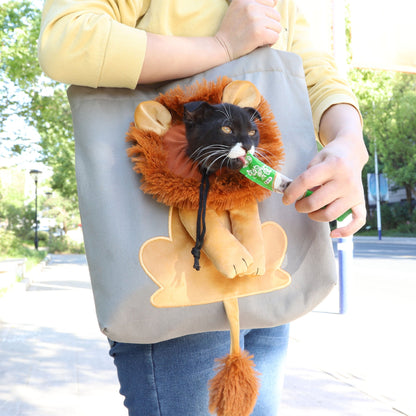 Lion Design Portable Breathable Lion Cat Dog Carrier Bags Outgoing Travel Pets Handbag With Safety Zippers