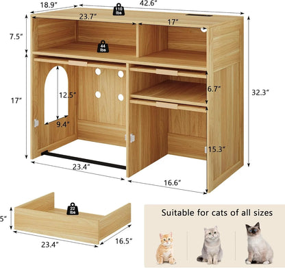 42''  Litter box Cabinet with Storage
