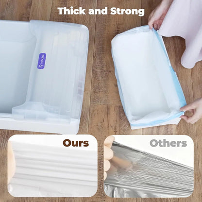 60 Pack Durable Drawstring Litter Box Liners