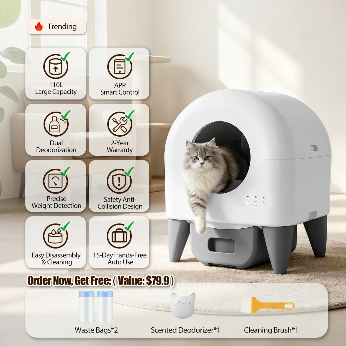 95L Automatic Smart Cat Litter Box