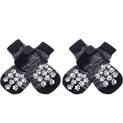 4Pcs/set Anti Slip Dog Socks with Straps
