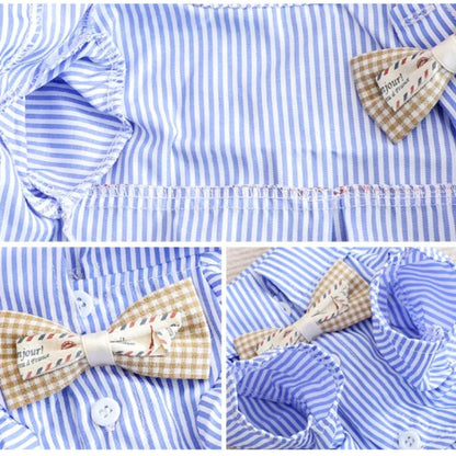 Pet Clothes Bowknot Striped Shirts