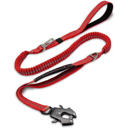 Reflective Shock Absorbing Pet Leash with Car Seatbelt