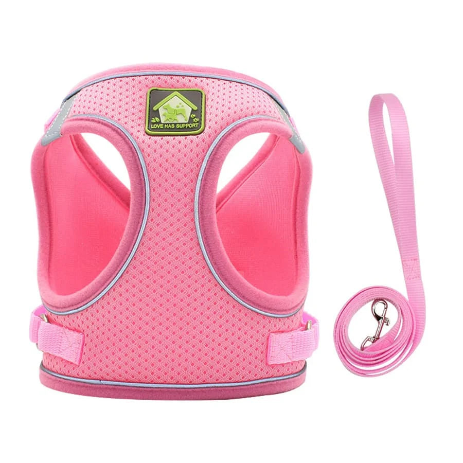1 Set Comfortable Mesh Breathable Adjustable Reflective Dog Vest Chest Back Strap