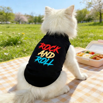 1pc “ROCK AND ROLL” Printed Pet Shirt