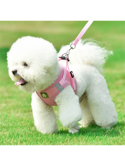 1 Set Comfortable Mesh Breathable Adjustable Reflective Dog Vest Chest Back Strap
