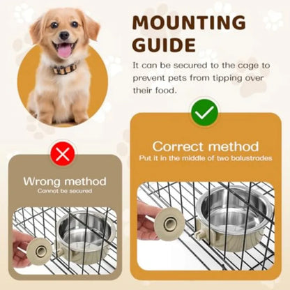 2Pcs Pets Lightweight Stainless Steel Bowl