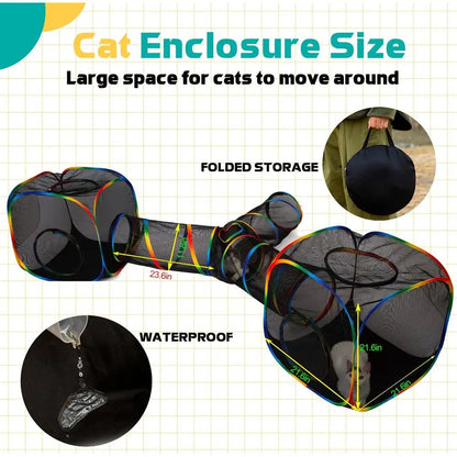 Portable Rainbow Cat Playground Tent