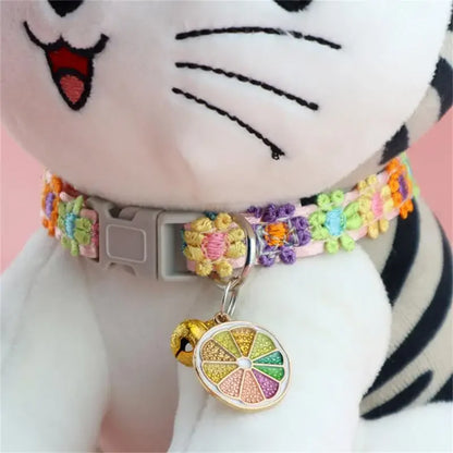Fashion Rainbow Flower Collar With Bell