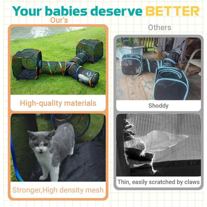 Portable Rainbow Cat Playground Tent