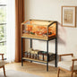 80x39x116cm Wooden Cage Built-in LED Light with Storage Shelf