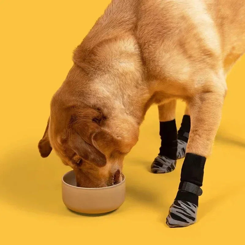 4Pcs/set Anti Slip Dog Socks with Straps