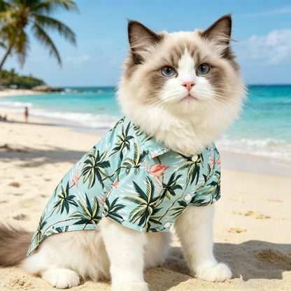 1pc Pet Hawaiian Short Sleeve Shirt