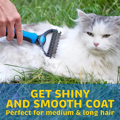 Deshedding Two Sided Hair Removal Brush for Dogs Cats