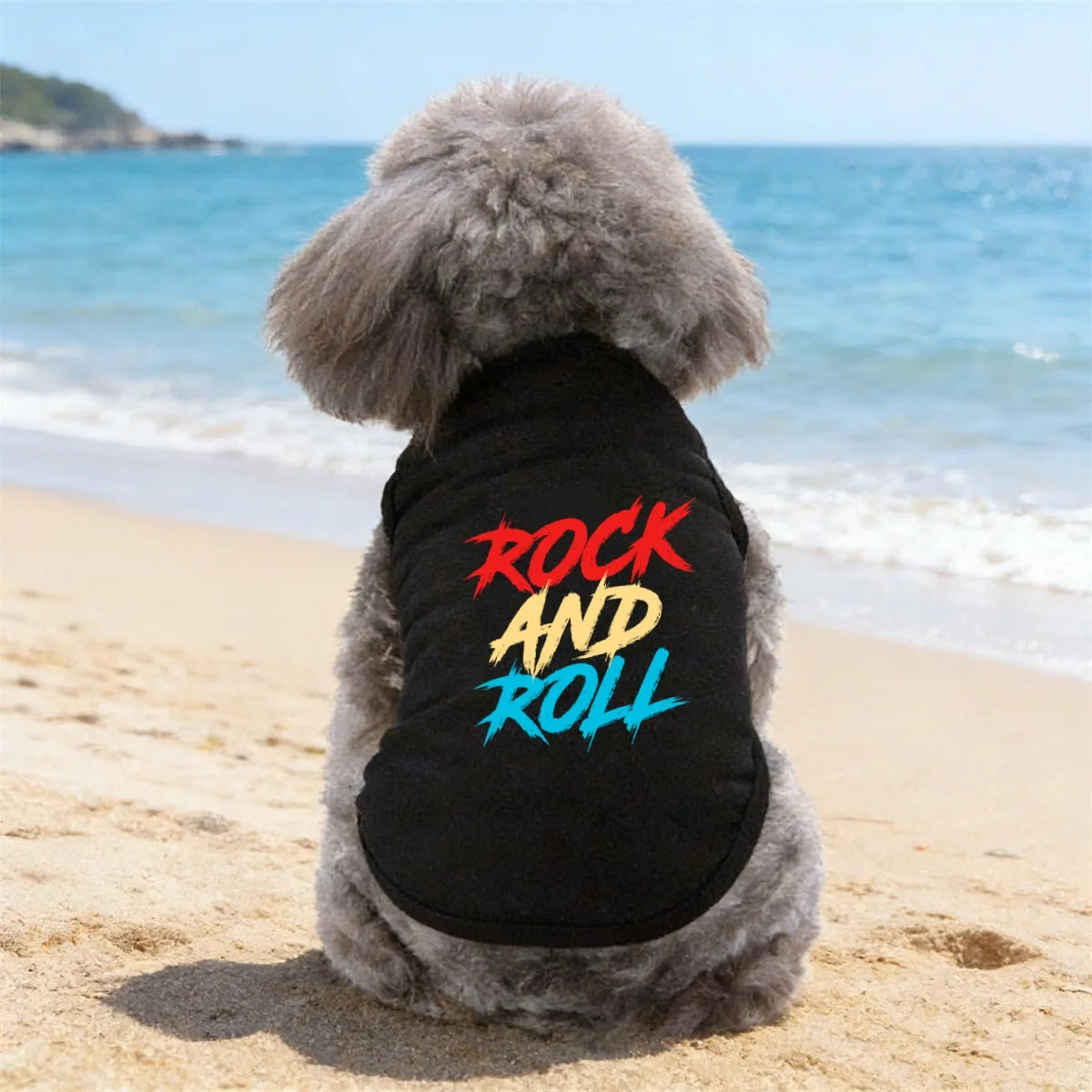 1pc “ROCK AND ROLL” Printed Pet Shirt