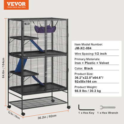 64.6" 4-Tier Small Animal Cage