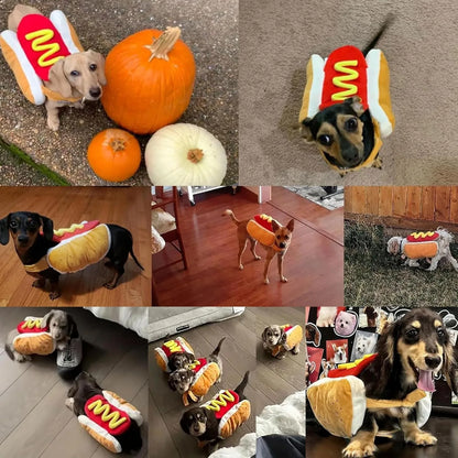 Hot Dog Shaped Adjustable Cat Dog Party Costume
