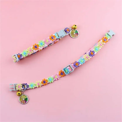 Fashion Rainbow Flower Collar With Bell