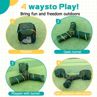 Portable Rainbow Cat Playground Tent