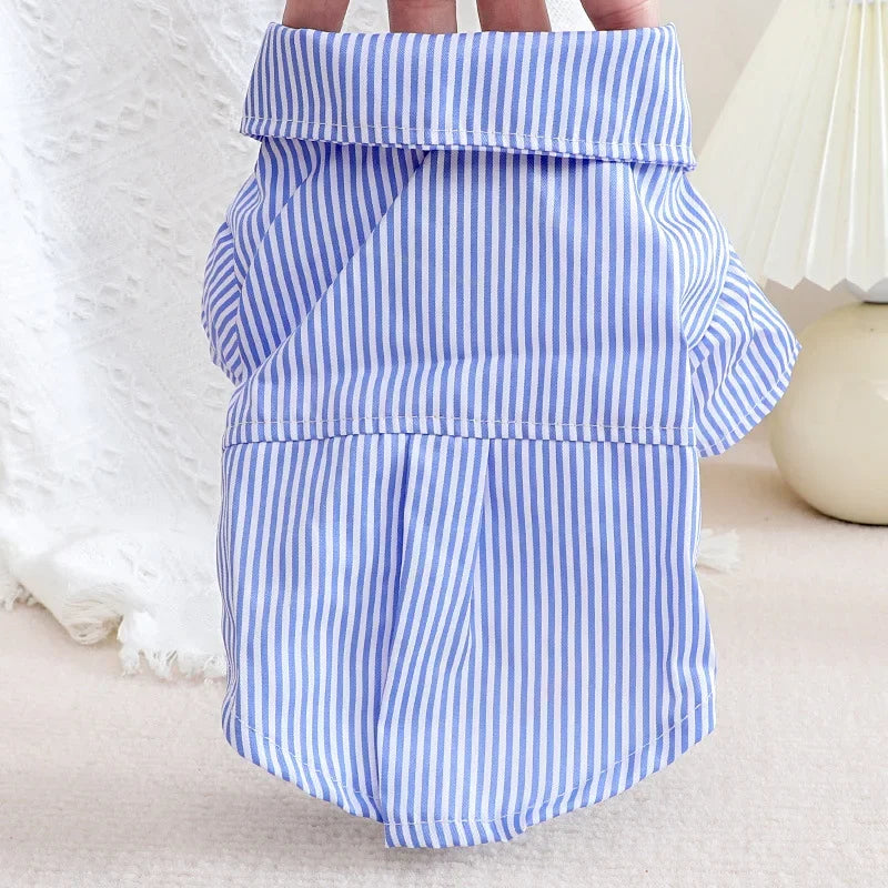 Pet Clothes Bowknot Striped Shirts