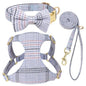Extra Small Dog Harness Collar and Leash Set with Bowtie
