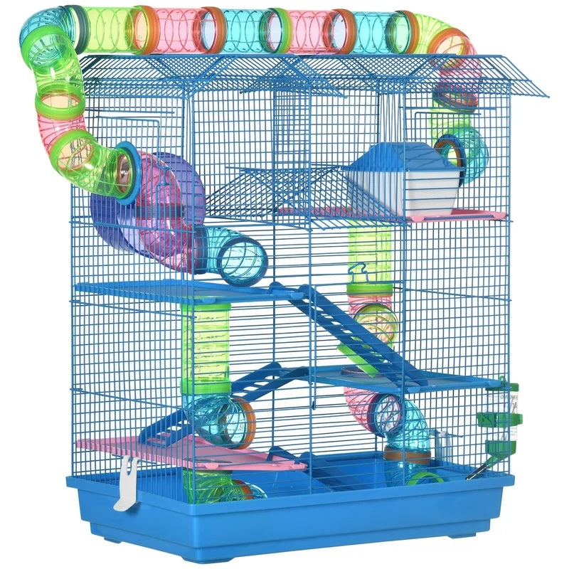 18.5" 5-Tier Hamster Cage with Tubes