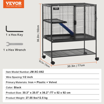 64.6" 4-Tier Small Animal Cage