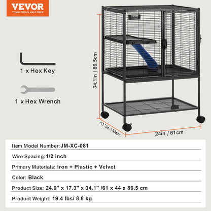 64.6" 4-Tier Small Animal Cage
