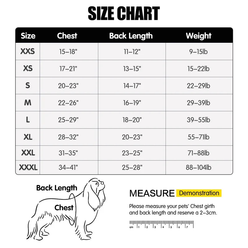 Prevent Licking Biting Recovery Suit for Dogs Cats