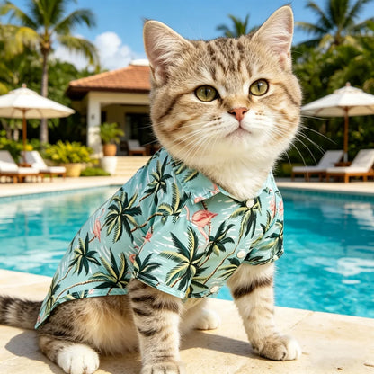 1pc Pet Hawaiian Short Sleeve Shirt