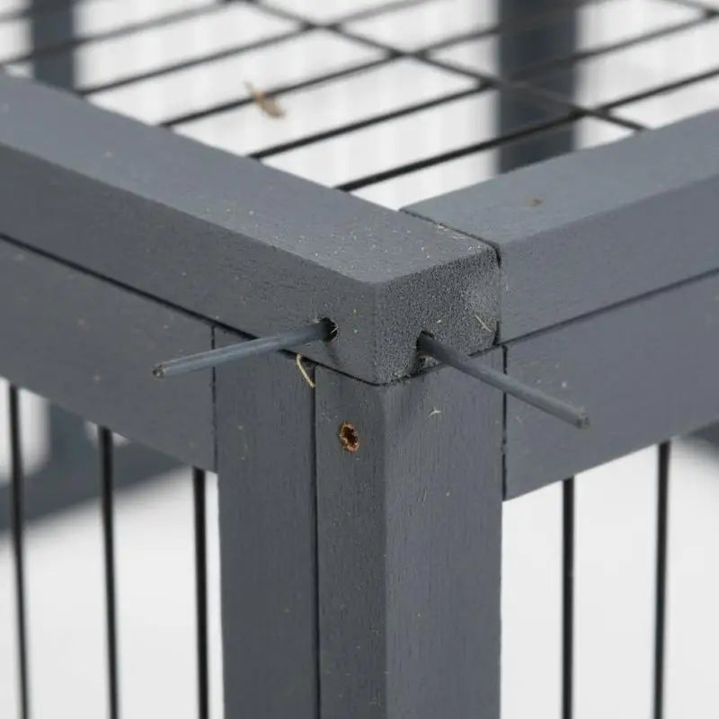 Outdoor Hutch with Openable Top 123 x 120 x 52cm, Grey