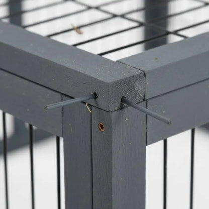 Outdoor Hutch with Openable Top 123 x 120 x 52cm, Grey