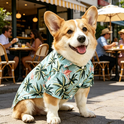 1pc Pet Hawaiian Short Sleeve Shirt