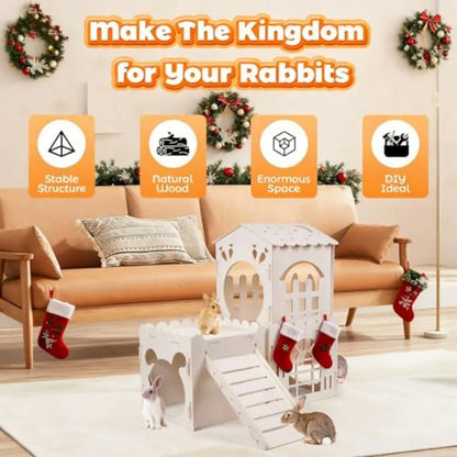 Small Animal Wooden Castle with Climbing