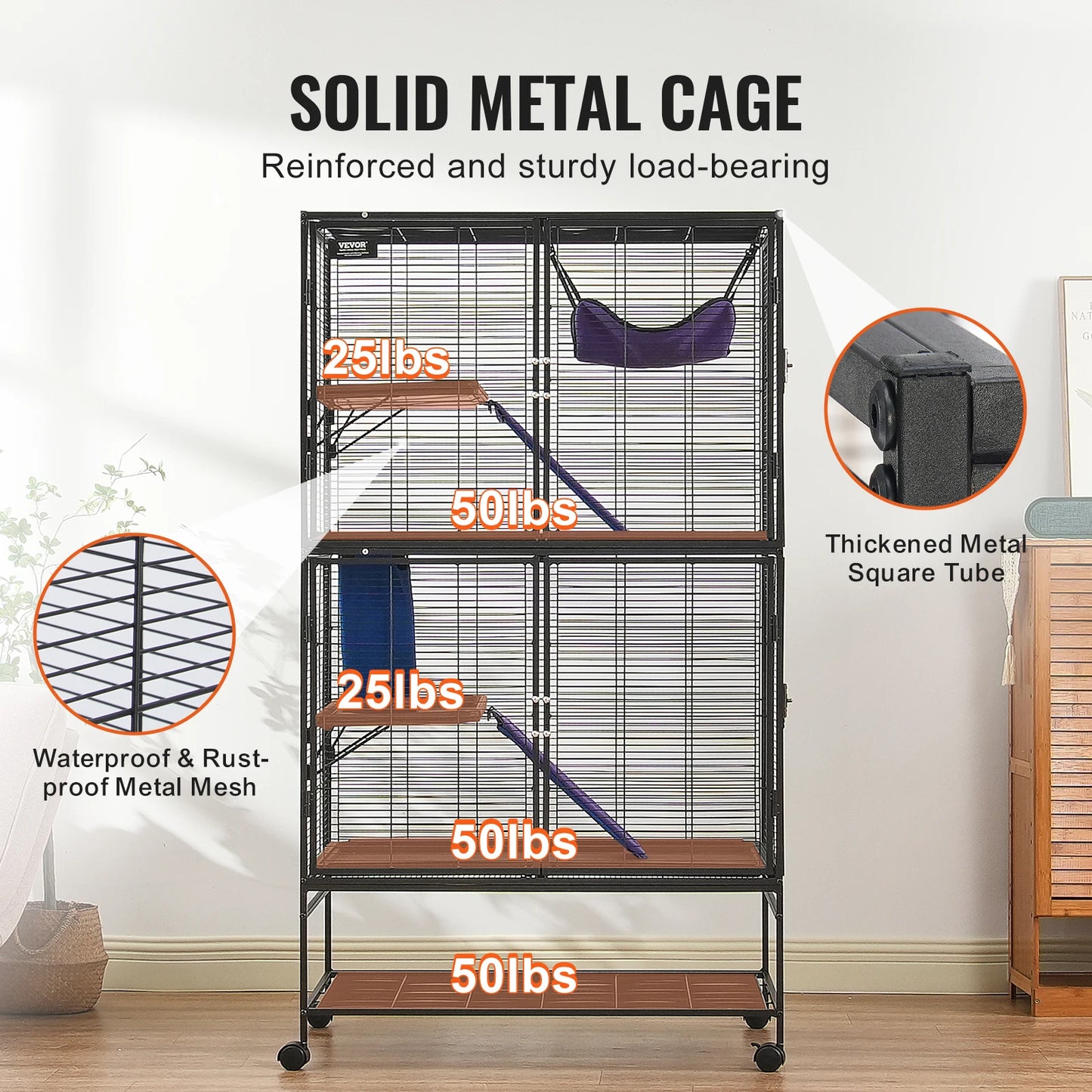 64.6" 4-Tier Small Animal Cage