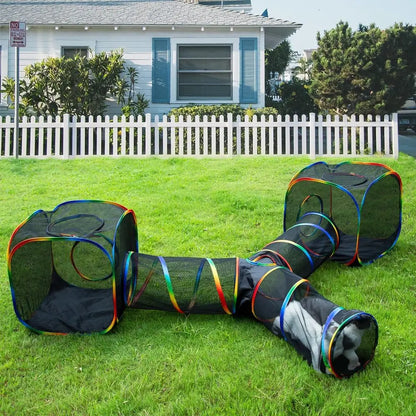 Portable Rainbow Cat Playground Tent