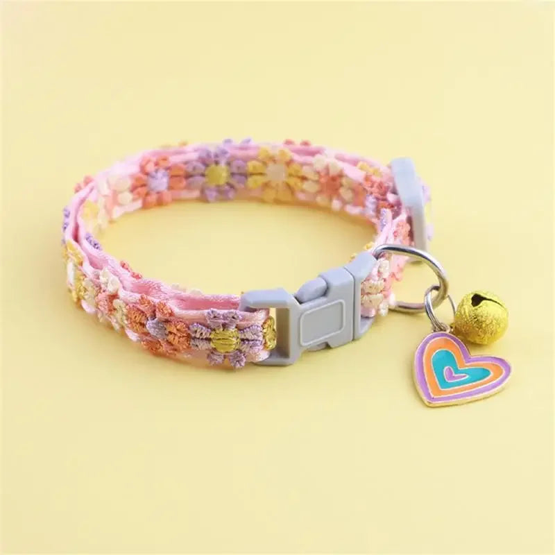 Fashion Rainbow Flower Collar With Bell