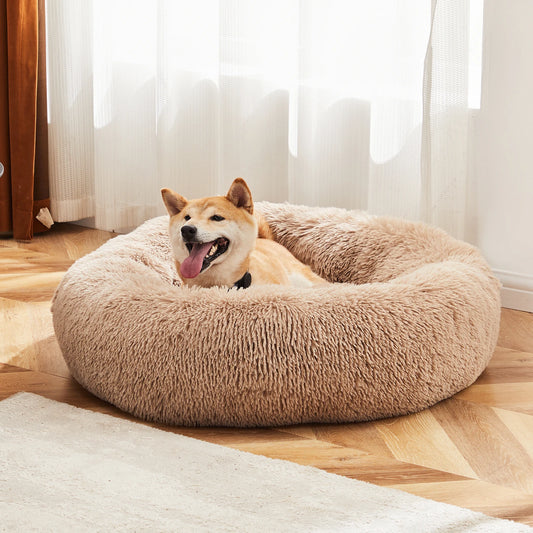 Anti-Slip Round Fluffy Plush Faux Fur Pet Bed