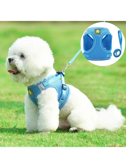 1 Set Comfortable Mesh Breathable Adjustable Reflective Dog Vest Chest Back Strap