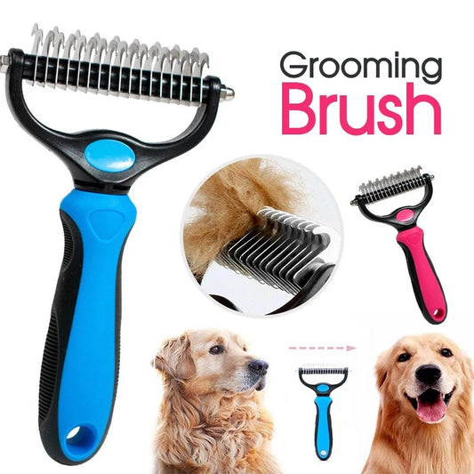 Deshedding Two Sided Hair Removal Brush for Dogs Cats