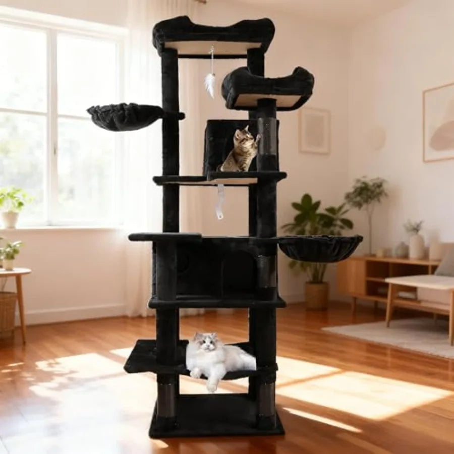 Tall Cat Tower with Scratching Post Condo