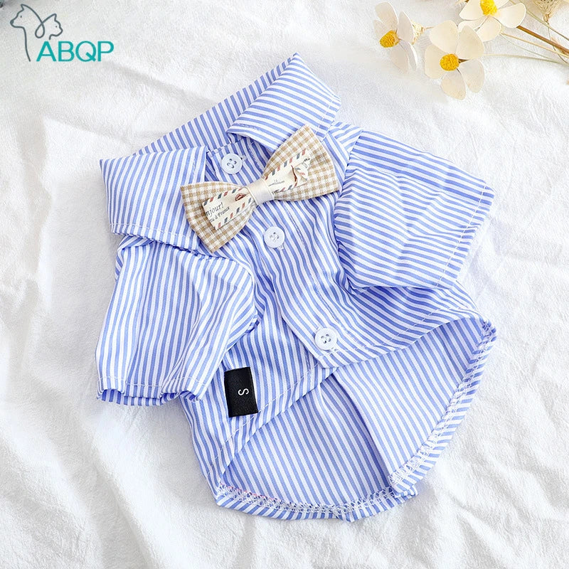 Pet Clothes Bowknot Striped Shirts