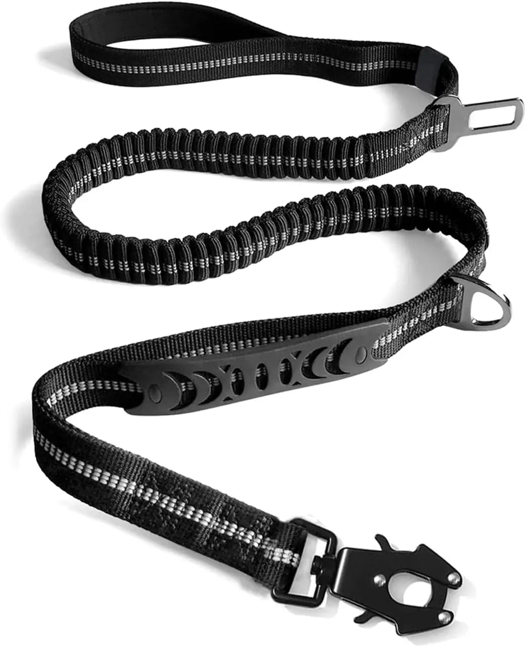 Reflective Shock Absorbing Pet Leash with Car Seatbelt