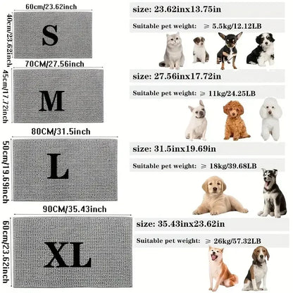 Dog Doormat for Muddy Paws Absorbent Non-slip