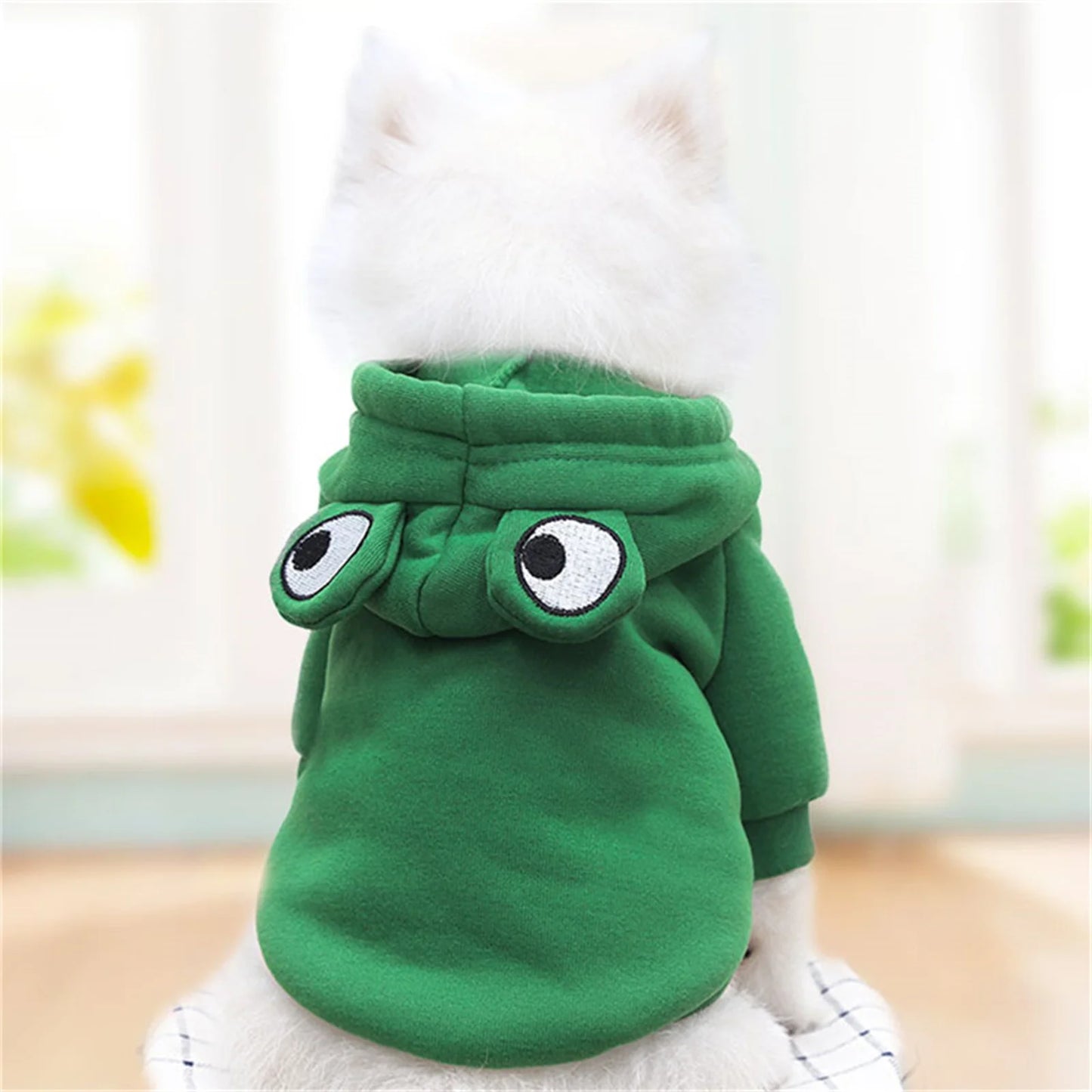 New Dog Hoodie Clothes Frog Shape Warm Fleece