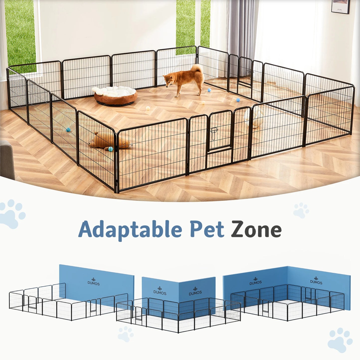 16 Panels Dog Playpen