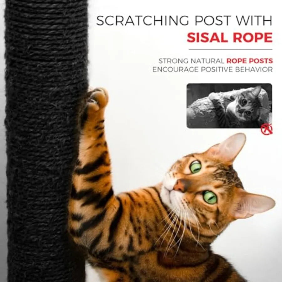 Tall Cat Tower with Scratching Post Condo